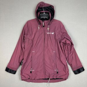 Lafuma Womens XS Windbreaker Jacket Full Zip Hoodie Pink Pockets Long Sleeve
